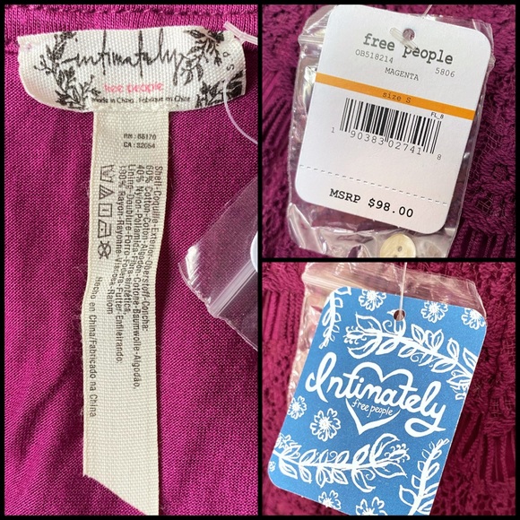 NWT Free People Daydream Lace Bodycon Slip Dress S - Picture 5 of 9